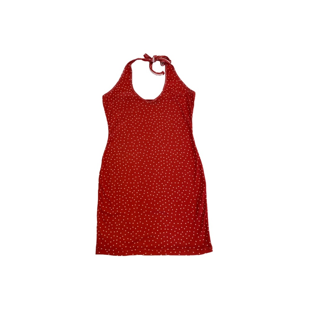 heart halter neck mini dress